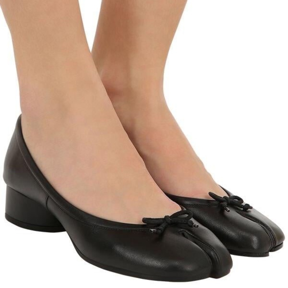 Black Tabi Ballerina Heels